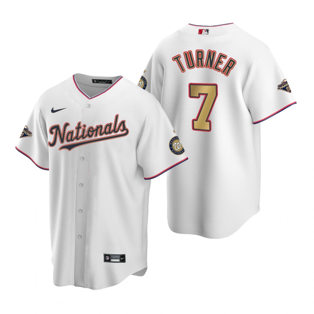 2017 MLB Washington Nationals #7 Turner White Game Jerseys->washington nationals->MLB Jersey